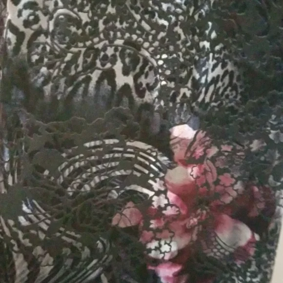 Boston Proper Velvet Palazzo Pant Size S Burnout Velvet - Picture 3 of 8